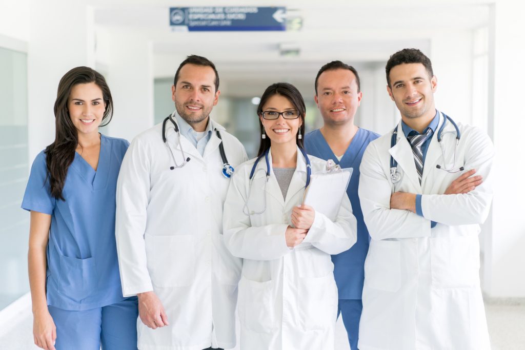 group of doctors at the hospital